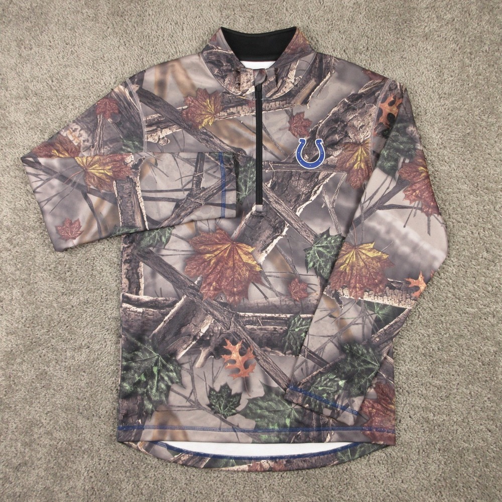 Indianapolis Colts Sweater Men Small Camouflage Majestic Thermabase NFL Football